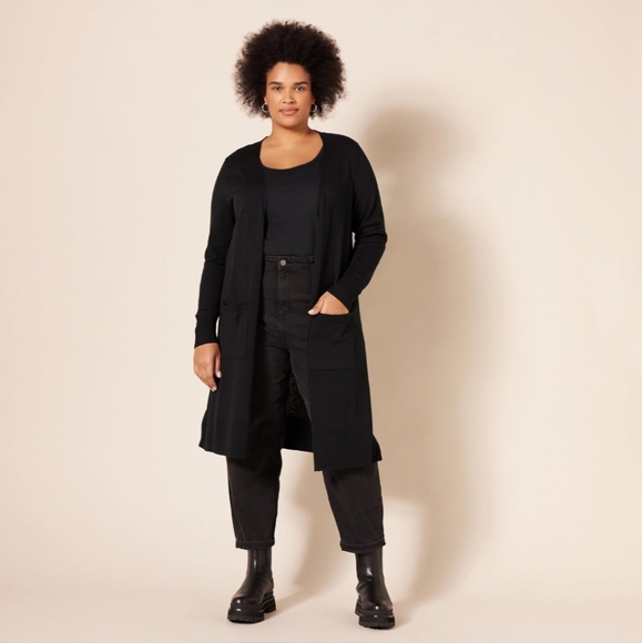 Amazon Essentials Sweaters - Amazon Essentials Black Lightweight Duster Cardigan Size 4x